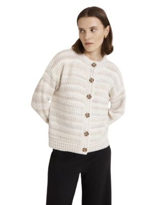 Finery London Женский кардиган Whitney в полоску, свободный крой, круглый вырез