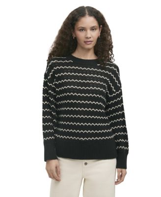 Finery London Women's Sansa Crochet Striped Long-Sleeve Sweater