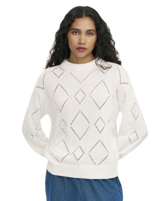 Женский свитер Finery London Odette с длинным рукавом, круглым вырезом и ромбовидным узором