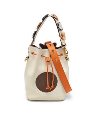 Б/у мини-сумка Fendi Women's Mon Tresor из кожи с цветочным ремешком
