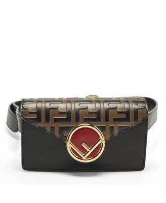 Женская кожаная сумка-клатч Fendi с тиснением, б/у