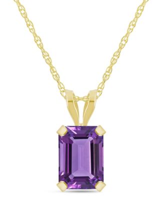 Macy's Pendant Necklace in 10k Yellow Gold (Available in Amethyst, White Topaz, Pink Topaz, Blue Topaz, Peridot, Garnet, Citrine, Black Onyx, and Aquamarine)
