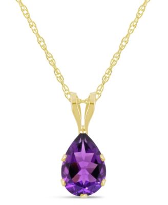 Macy's Amethyst (5/8 ct. t.w.) Pendant Necklace in 10k Yellow Gold (Also available in Aquamarine, Black Onyx, Citrine, Garnet, Peridot, Blue Topaz, Pink Topaz, and White Topaz)