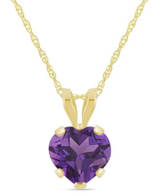 Macy's Pendant Necklace in 10k Yellow Gold (Available in Amethyst, Pink Topaz, Blue Topaz, Peridot, Garnet, Citrine, and Black Onyx)