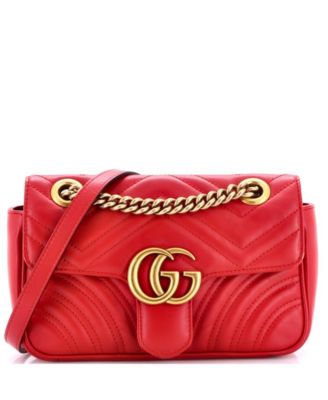 Б/у сумка-флап Gucci Mini GG Marmont из стеганой кожи