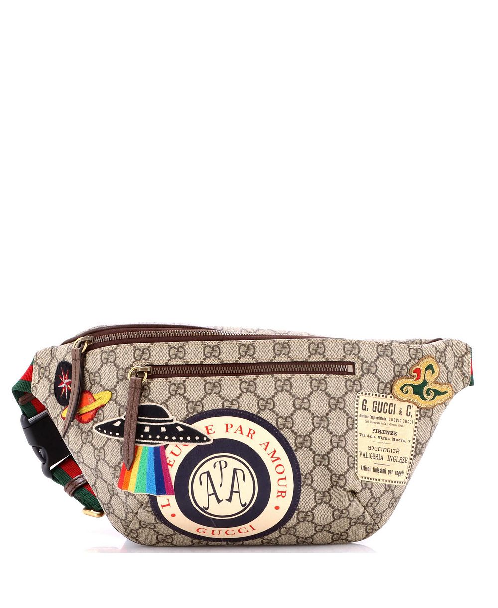 Pre-Owned Gucci сумка-пояс Courrier Zip с аппликацией из лакированной ткани GG