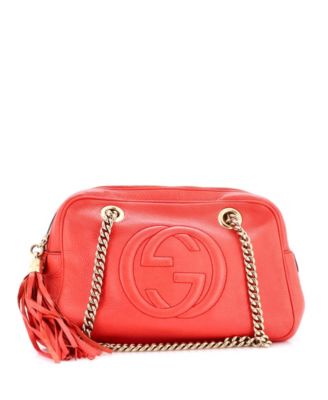 Pre-Owned Gucci Маленькая кожаная сумка через плечо Soho Chain с молнией и цепочкой