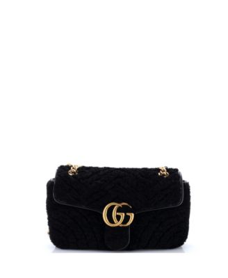 Б/у маленькая сумка Gucci GG Marmont с клапаном из стеганой овчины