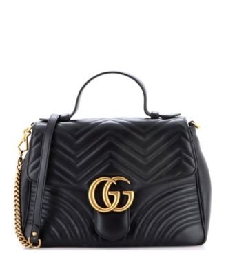 Б/у средняя сумка Gucci Medium GG Marmont Top Handle Flap из стеганой кожи
