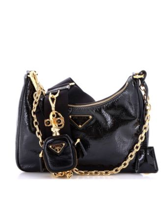 Pre-Owned Prada маленькая сумка через плечо Re-Edition 2005 из лакированной кожи