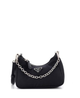 Б/у сумка Prada Mini Re-Edition через плечо из ткани Tessuto