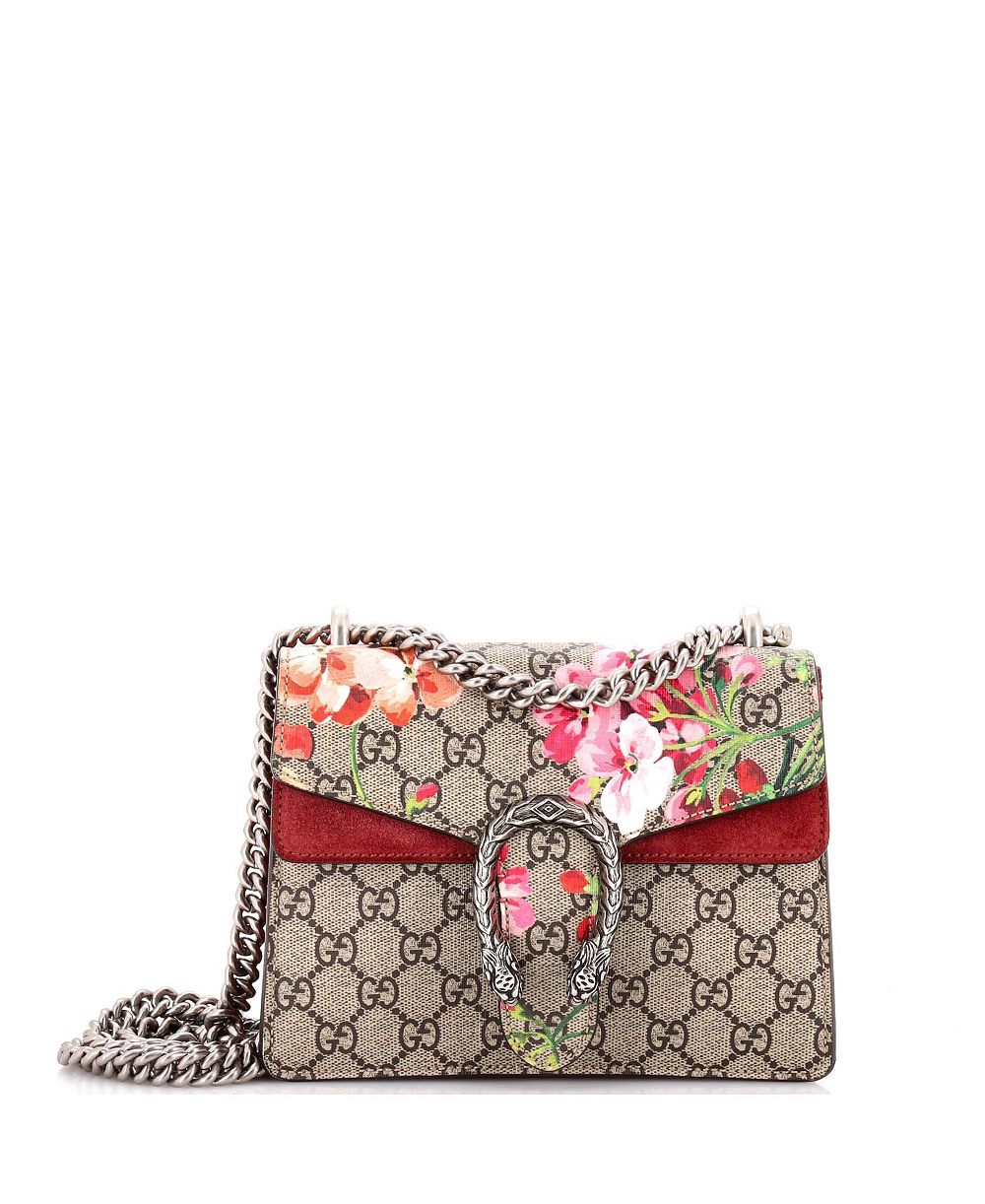 Pre-Owned Gucci Mini Dionysus Bag Blooms Print GG Coated Canvas