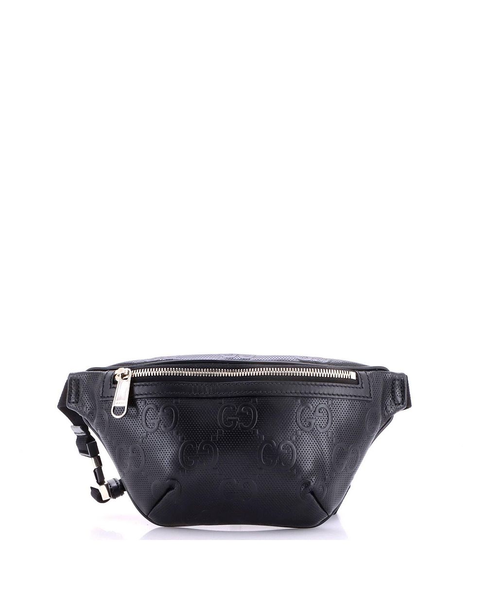 Pre-Owned Gucci Small Belt Bag GG Embossed Perforated Leather