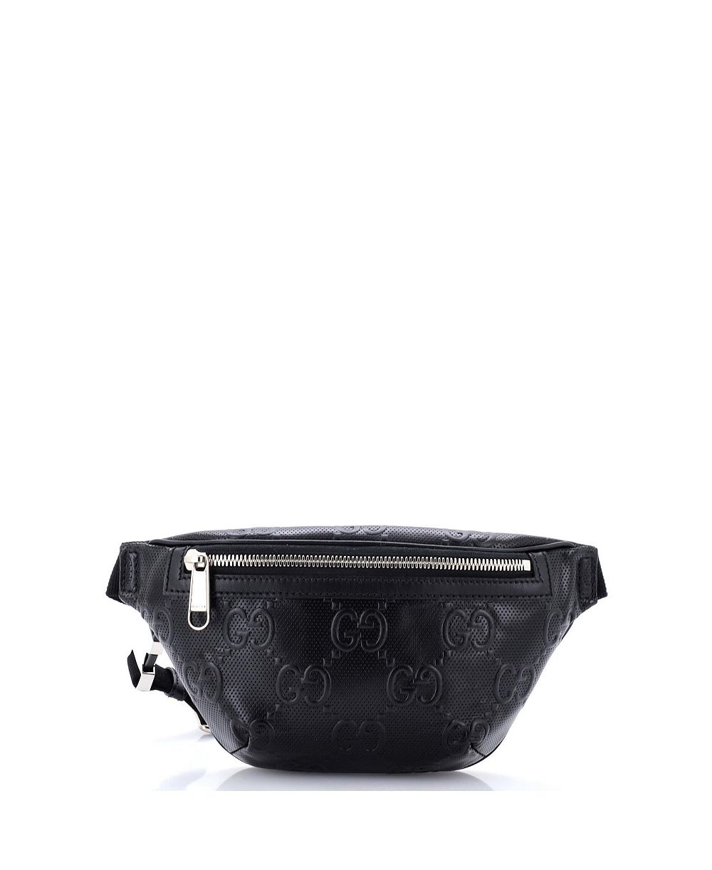 Pre-Owned Gucci маленькая поясная сумка из перфорированной кожи с тиснением GG