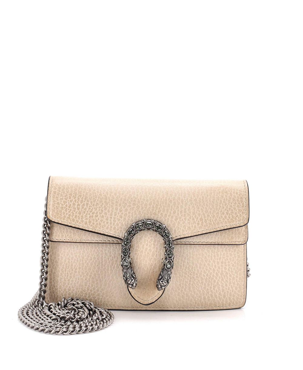 Сумка Gucci Super Mini Dionysus из кожи, б/у