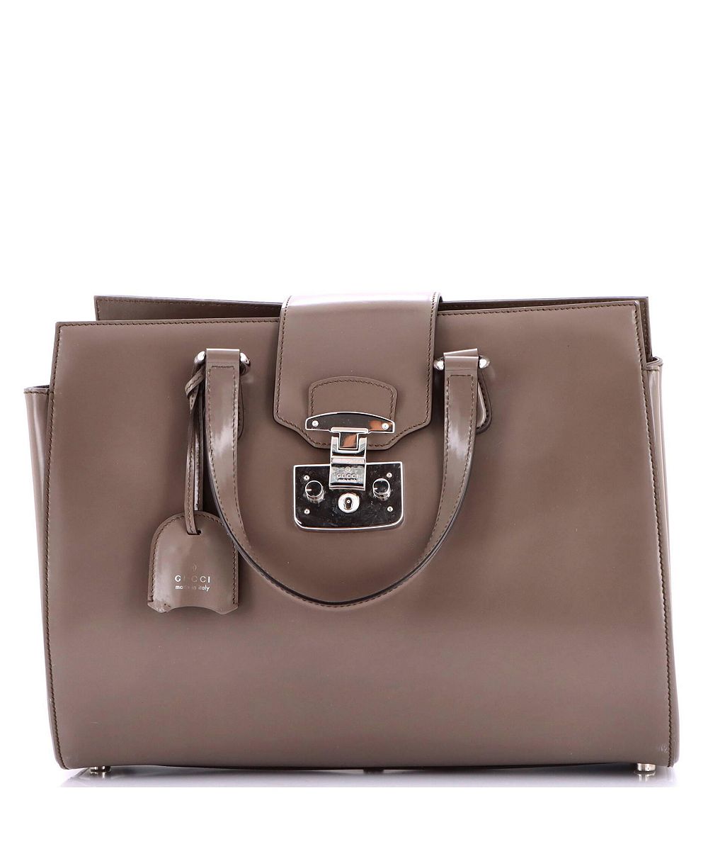 Pre-Owned Gucci средняя кожаная сумка-тоут Lady Lock