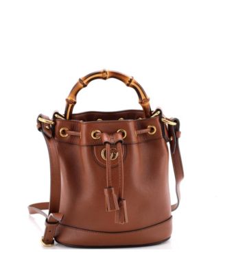Pre-Owned Gucci Mini Diana Bucket Bag Leather