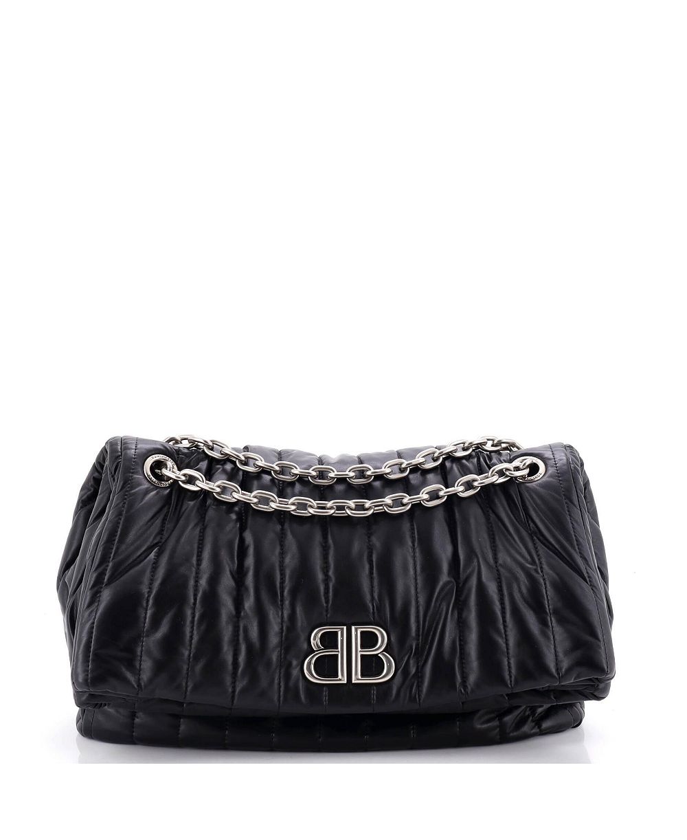 Сумка Balenciaga Medium Monaco Chain Flap с цепочкой, стеганая кожа, б/у