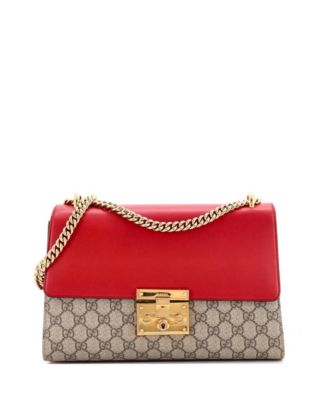Б/у сумка через плечо Gucci Medium Padlock из ткани GG с покрытием и кожи