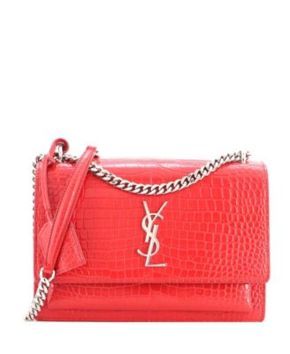 Средняя сумка через плечо Saint Laurent Sunset из тисненой кожи (б/у)