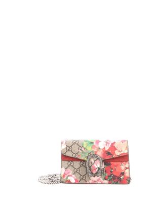 Pre-Owned Gucci сумка Super Mini Dionysus Blooms Print из лакированной ткани GG с принтом