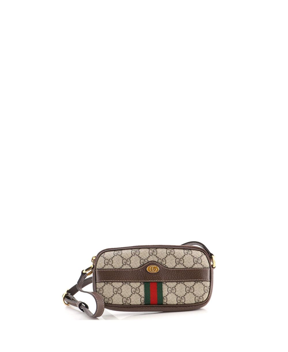 Pre-Owned Gucci маленькая сумка через плечо Ophidia с плетеным узором GG из лакированной ткани
