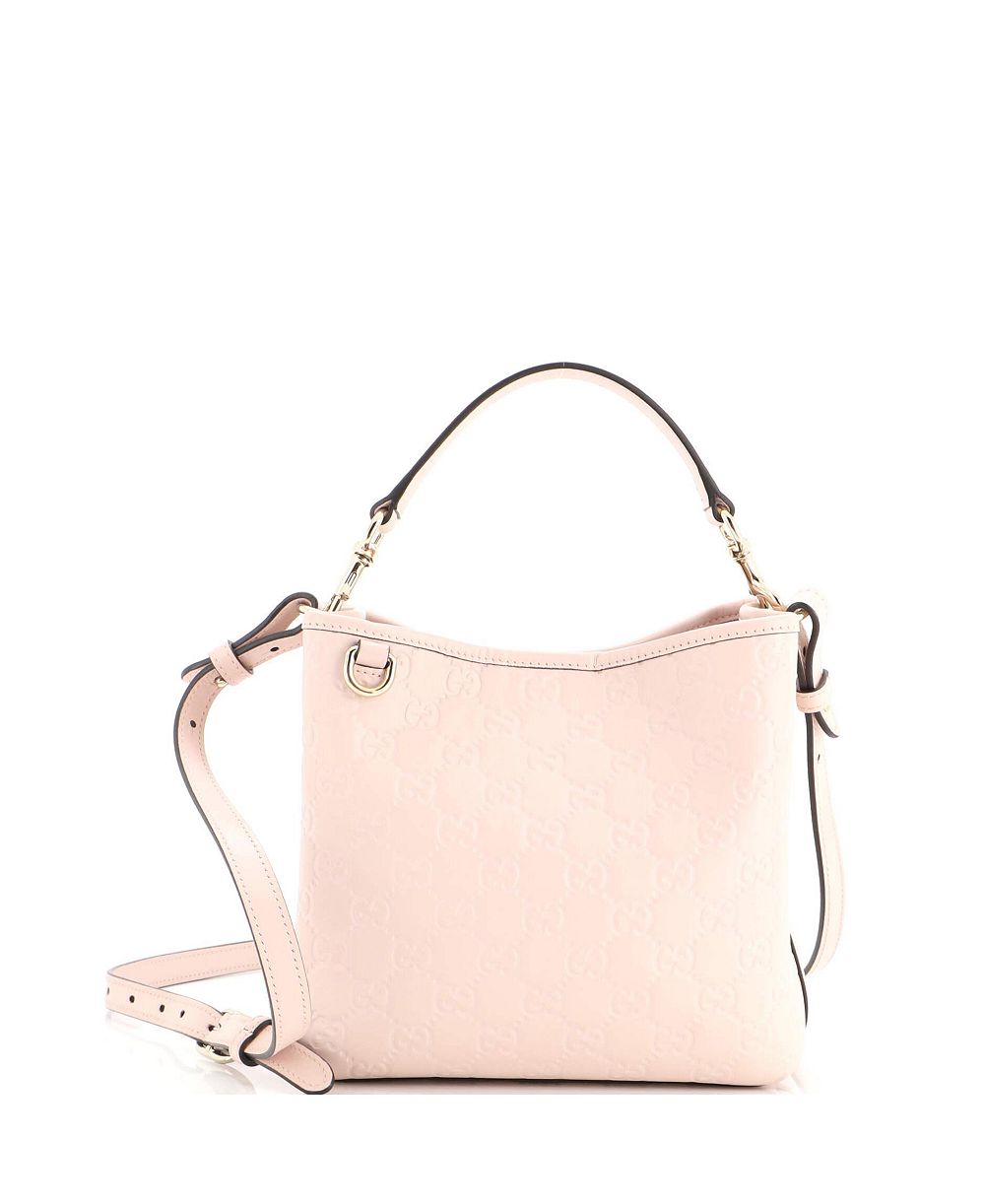 Pre-Owned Gucci Small GG Emblem Bucket Bag GG Embossed Leather