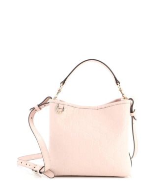 Pre-Owned Gucci Small GG Emblem Bucket Bag GG Embossed Leather