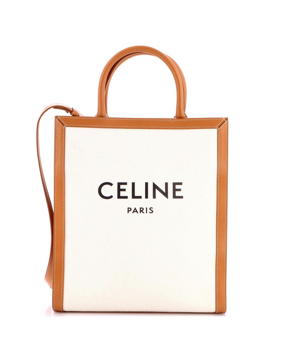 Pre-Owned Celine маленькая вертикальная сумка-тоут Cabas из ткани с кожаной отделкой