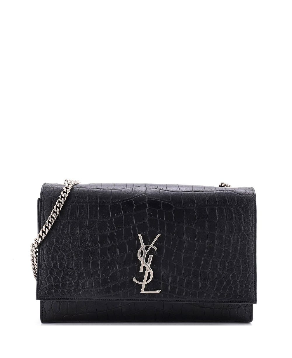 Pre-Owned Saint Laurent Large Classic Monogram Crossbody Bag Embossed Leather
