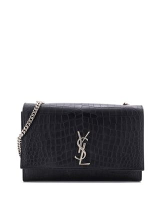 Pre-Owned Saint Laurent большая классическая сумка через плечо с монограммой из тисненой кожи