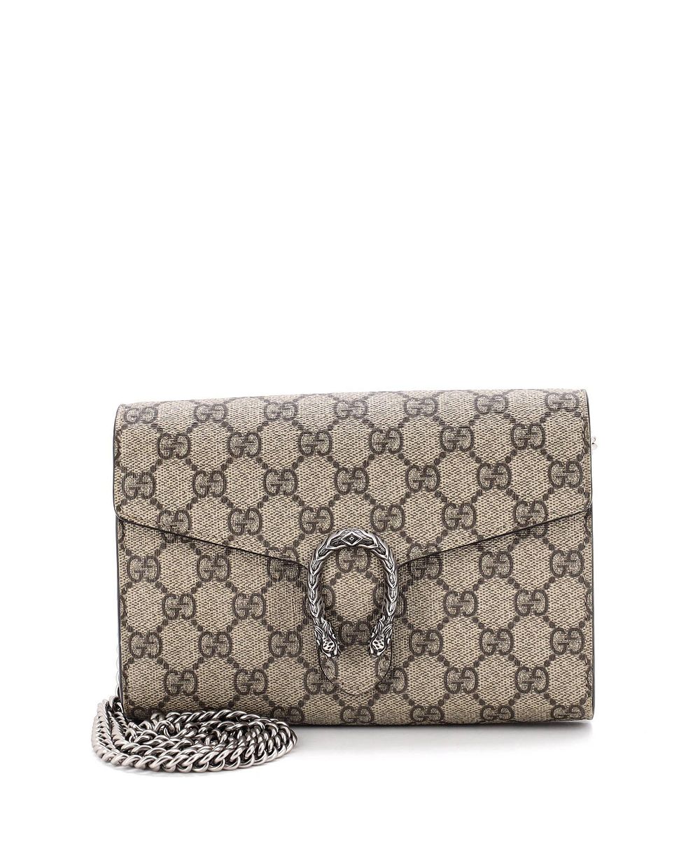 Pre-Owned Gucci Маленький кошелек-цепочка Dionysus из лакированной ткани GG