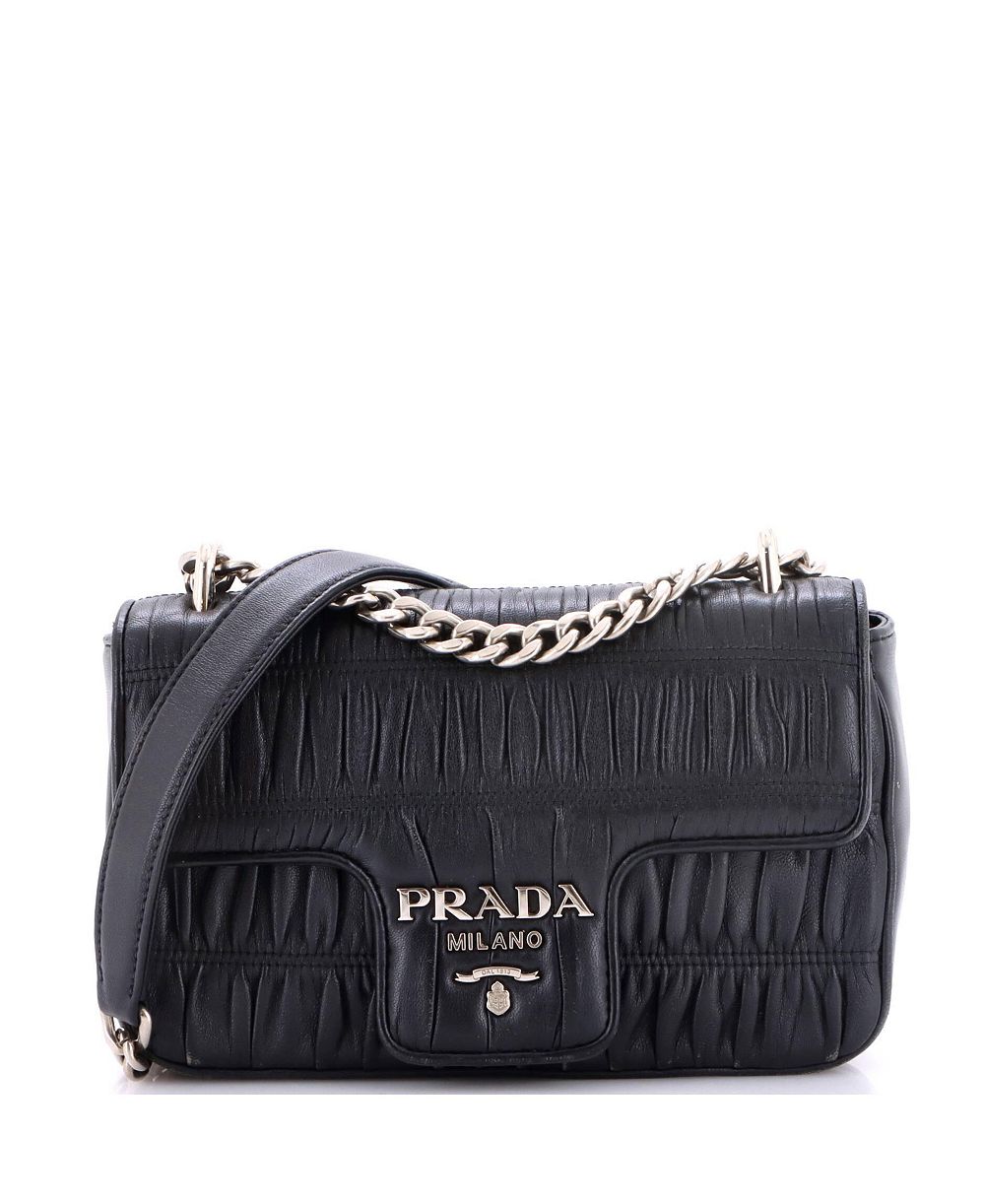 Pre-Owned Prada Small Chain Flap Shoulder Bag Nappa Gaufre