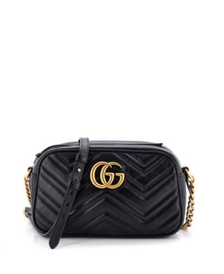 Б/у маленькая сумка Gucci GG Marmont через плечо из стеганой кожи