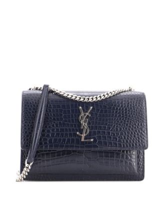 Pre-Owned Saint Laurent Medium Sunset Crossbody Bag Embossed Leather