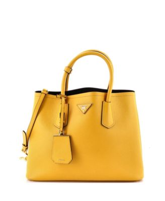 Pre-Owned Prada Medium Cuir Double Tote Saffiano Leather