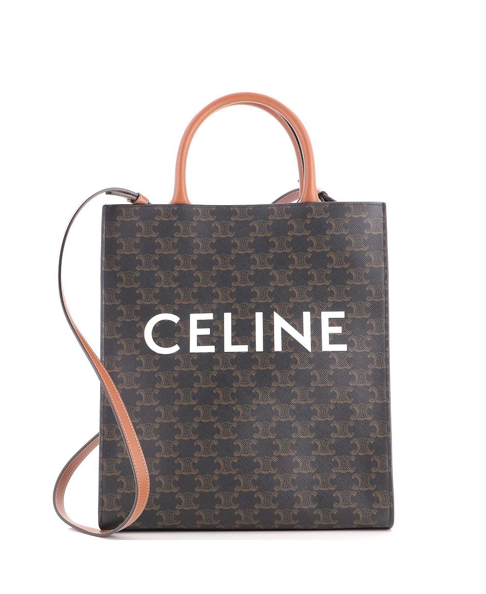 Б/у сумка-тоут Celine Small Vertical Cabas Triomphe из лакированной ткани