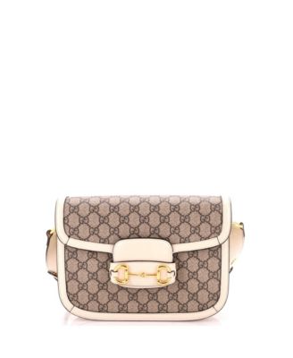 Pre-Owned Gucci Small Horsebit 1955 Shoulder Bag GG Coated Canvas with Leather