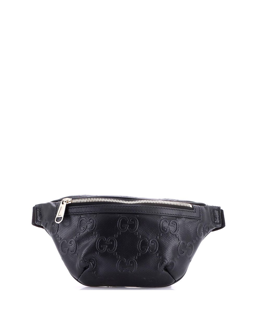 Pre-Owned Gucci Small Belt Bag GG Embossed Perforated Leather