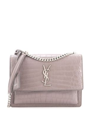 Pre-Owned Saint Laurent Medium Sunset Crossbody Bag Embossed Leather