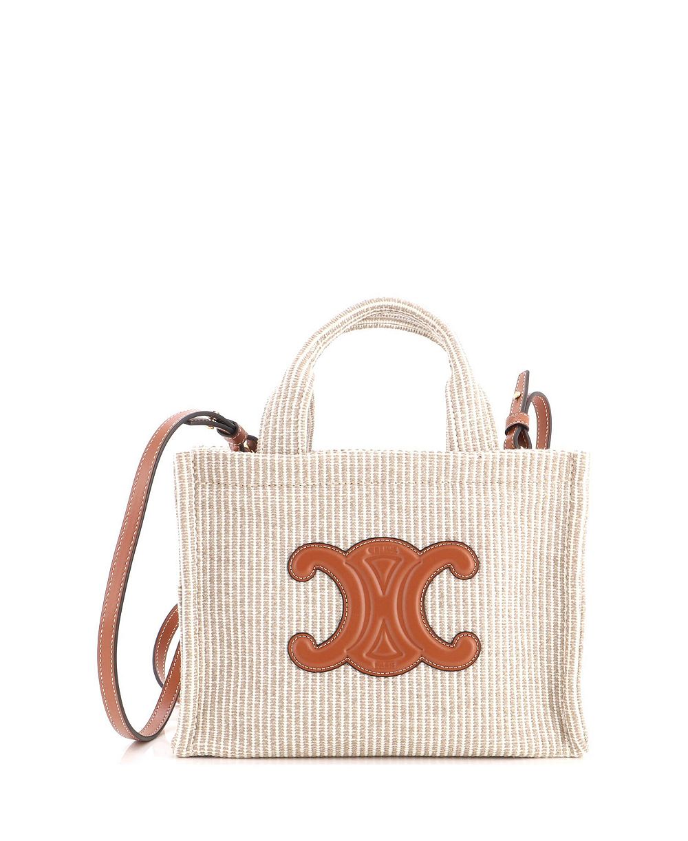 Pre-Owned Celine маленькая сумка-тоут Cabas Thais с триумфальным принтом и полосатым канвасом