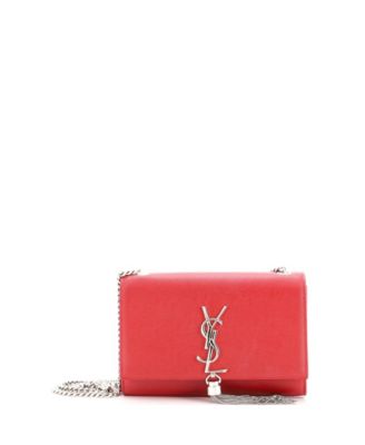 Pre-Owned Saint Laurent Маленькая сумка через плечо с кисточкой из зернистой кожи