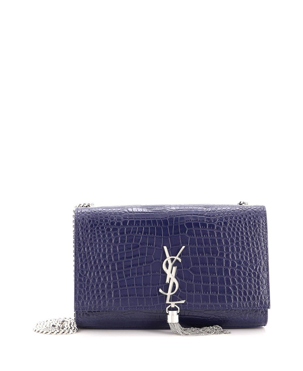 Б/у сумка Saint Laurent Medium Classic Monogram Tassel Crossbody из тисненой кожи