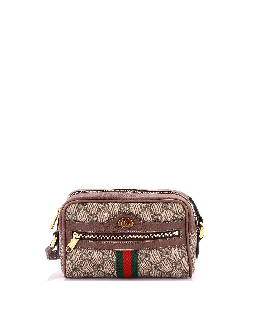 Б/у сумка Gucci Mini Ophidia через плечо из ткани GG coated canvas