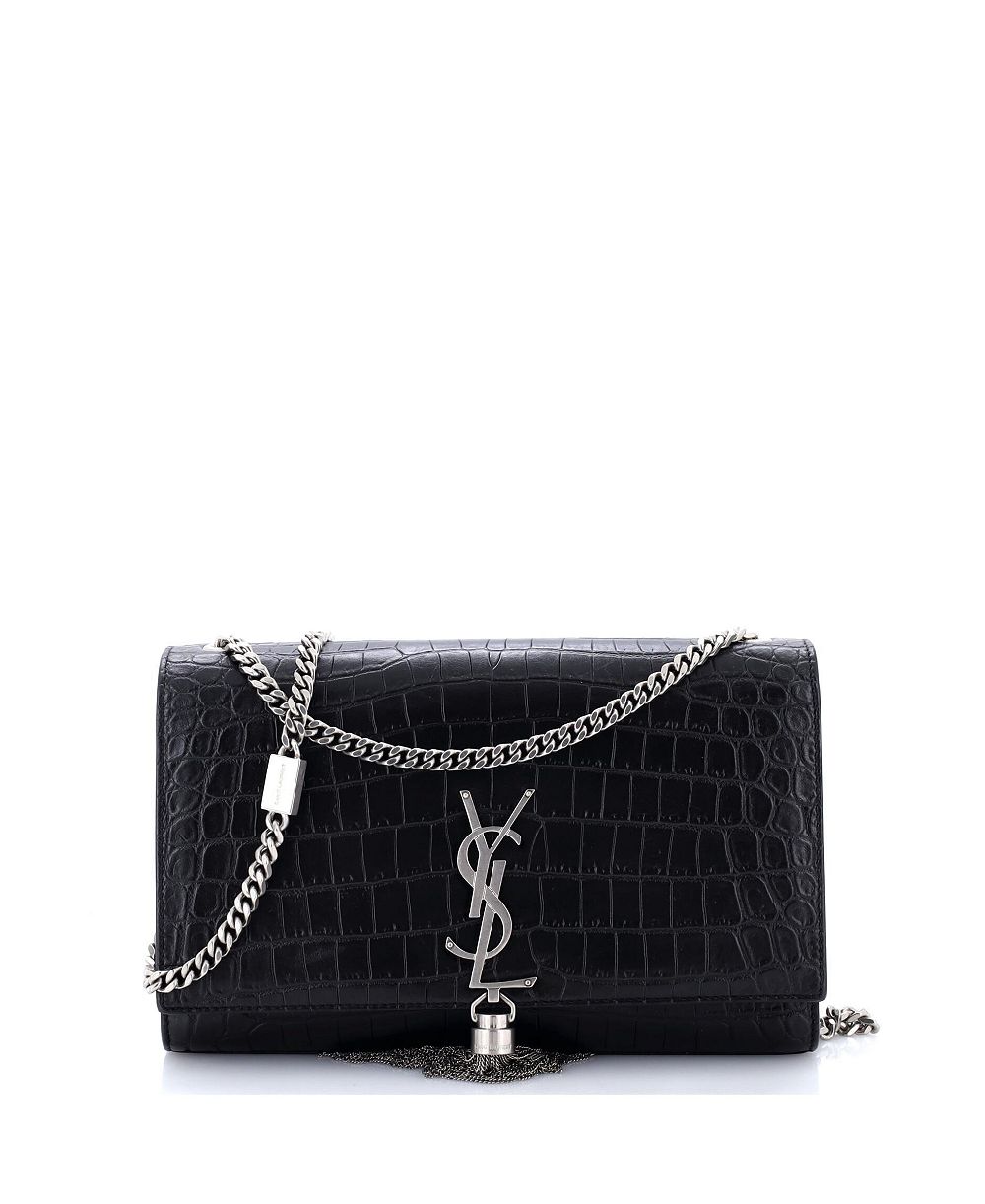 Pre-Owned Saint Laurent средняя сумка через плечо Classic Monogram с кисточкой из тисненой кожи