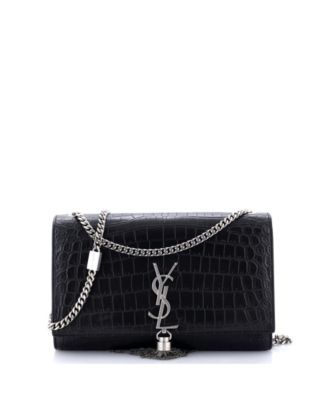 Pre-Owned Saint Laurent средняя сумка через плечо Classic Monogram с кисточкой из тисненой кожи