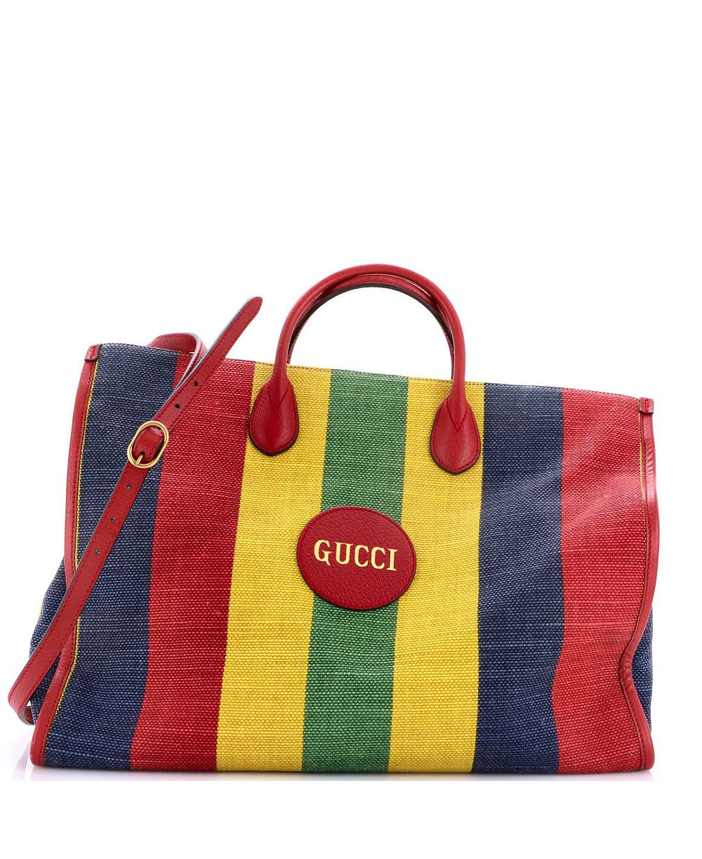 Сумка-тоут Gucci Baiadera из полосатого канваса (б/у)