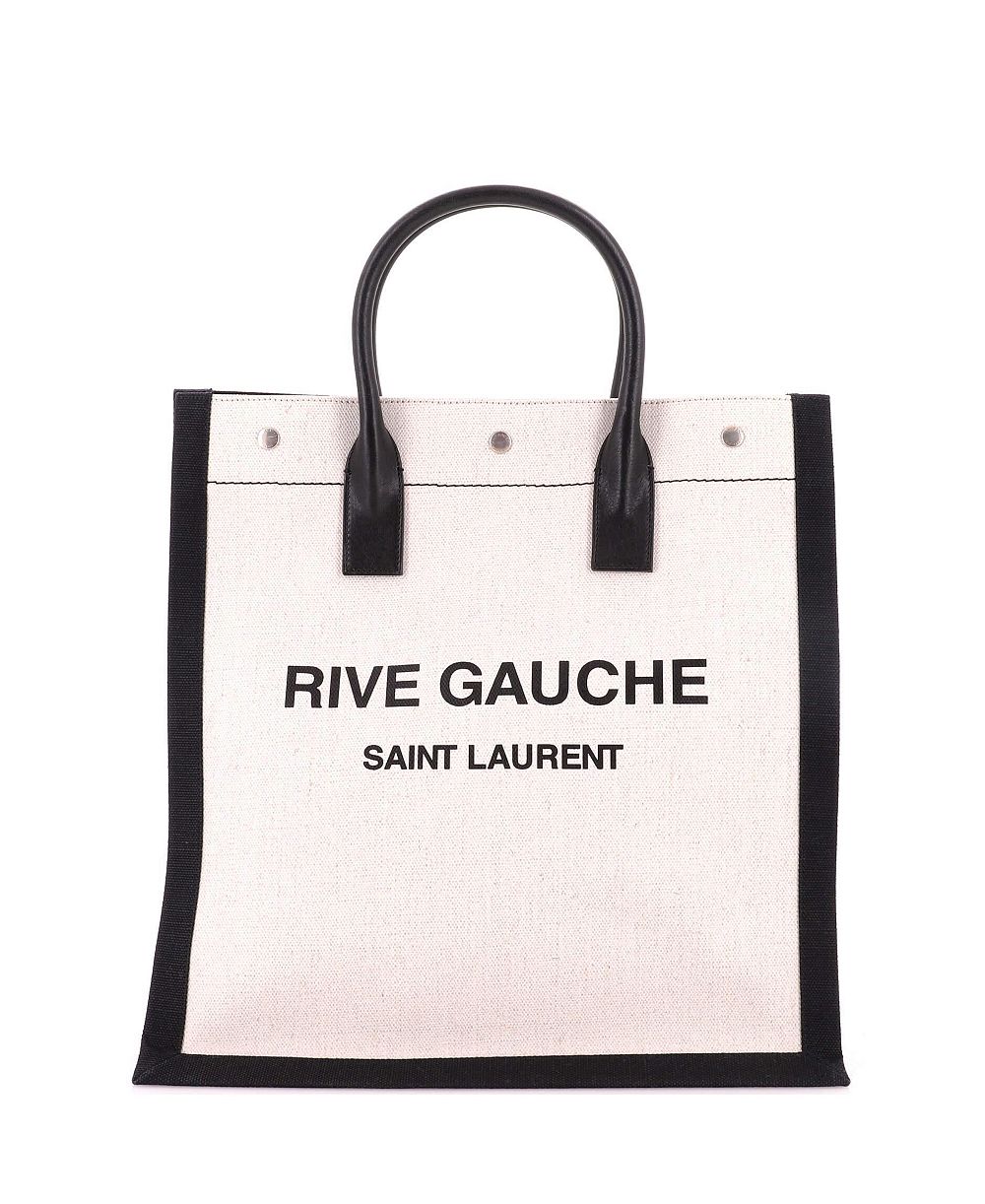 Saint Laurent Большая сумка-шоппер Rive Gauche из канваса, б/у
