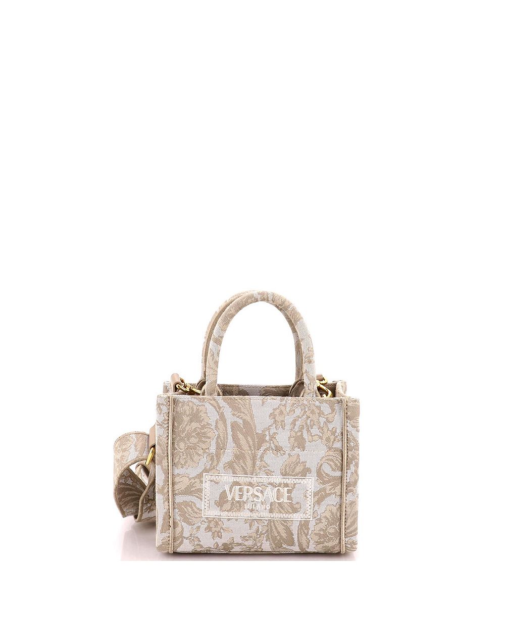 Б/у сумка-тоут Versace Small Athena Convertible с жаккардовым принтом Barocco