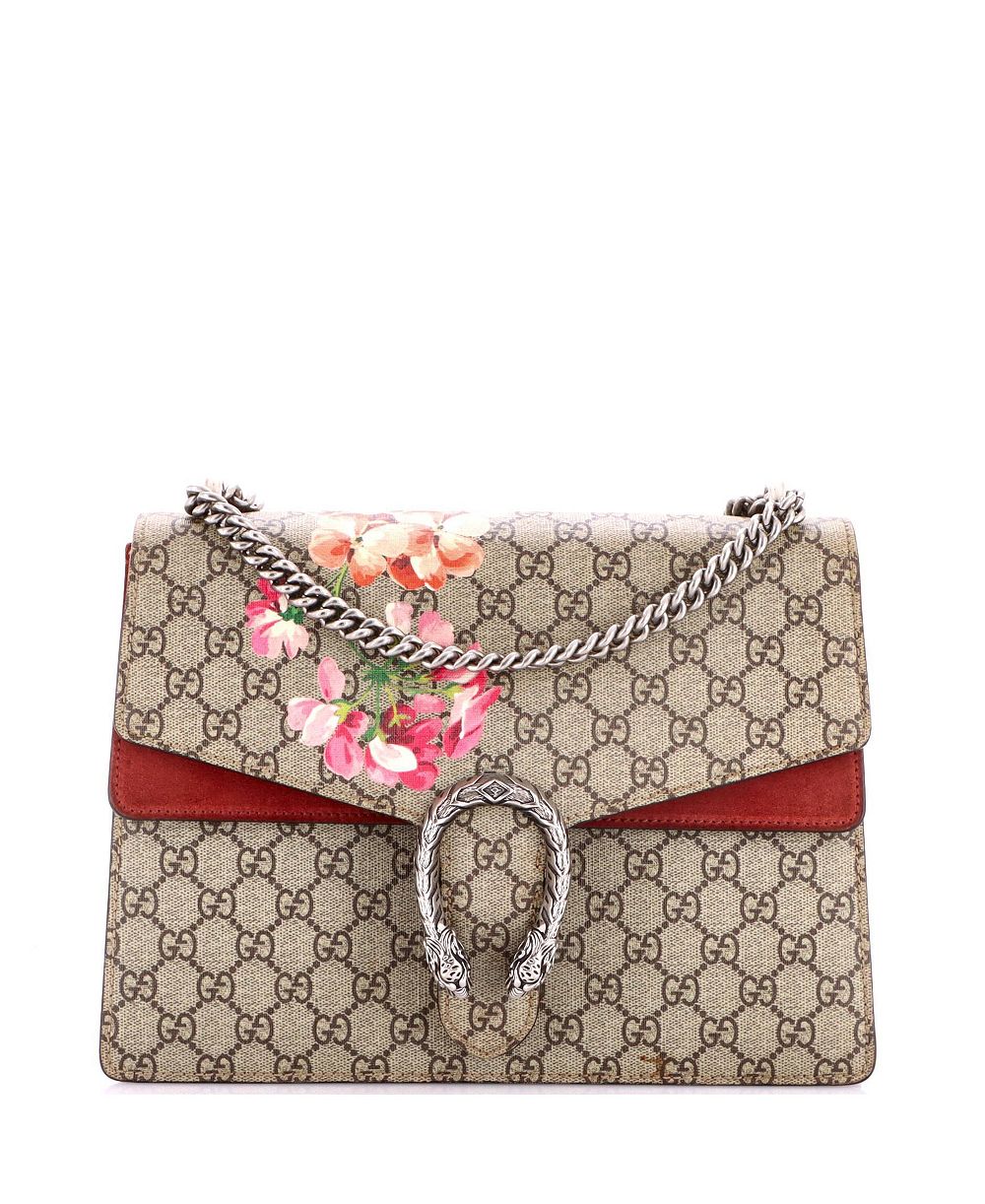 Pre-Owned Gucci Medium Dionysus Bag Blooms Print GG Coated Canvas